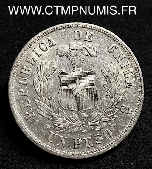 CHILI 1 PESO ARGENT 1880 SANTIAGO