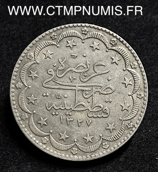 TURQUIE 20 PIASTRES ARGENT 1327 (9) 24 gr