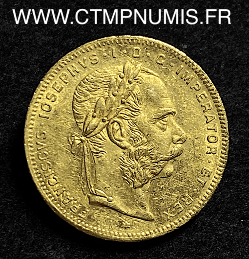 AUTRICHE 20 FRANCS 8 FLORIN OR 1876