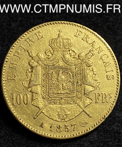 1OO FRANCS OR NAPOLEON III 1857 A PARIS