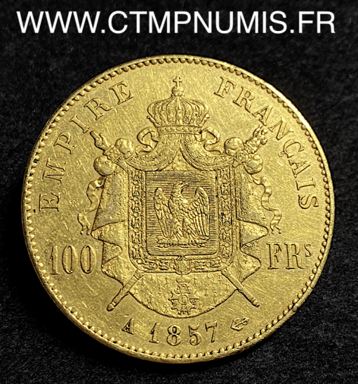1OO FRANCS OR NAPOLEON III 1857 A PARIS