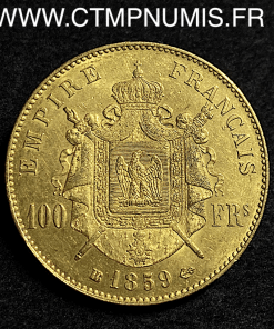 100 FRANCS OR NAPOLEON III 1859 STRASBOURG