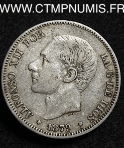 ESPAGNE 2 PESETAS ARGENT ALPHONSE XII 1879