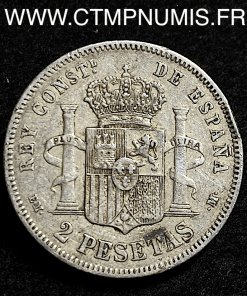 ESPAGNE 2 PESETAS ARGENT ALPHONSE XII 1879