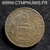 2 CENTIMES DANIEL DUPUIS 1909 TTB