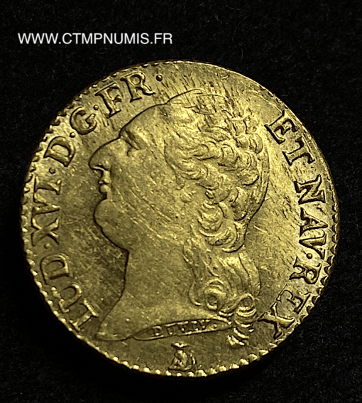 LOUIS XVI LOUIS D'OR AU BUSTE NU 1789 NANTES