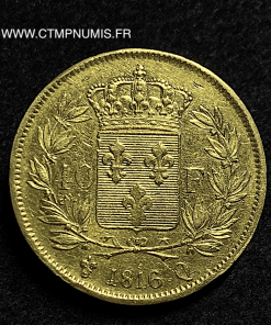 40 FRANCS OR LOUIS XVIII 1816 Q PERPIGNAN