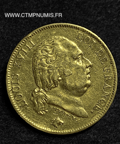 40 FRANCS OR LOUIS XVIII 1816 Q PERPIGNAN