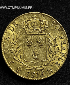 20 FRANCS OR LOUIS XVIII 1815 R LONDRES 