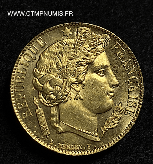 20 FRANCS OR CERES II° REPUBLIQUE 1851 A PARIS