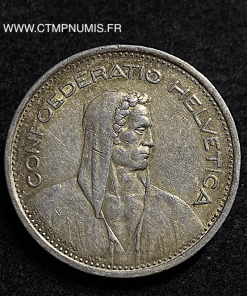  SUISSE 5 FRANCS ARGENT 1952 B BERNE