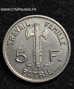 ESSAI 5 FRANCS PETAIN CUPRO NICKEL 1941 SPL