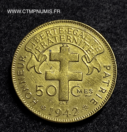 A.E.F. 50 CENTIMES LAITON 1942