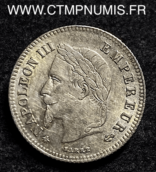 20 CENTIMES ARGENT NAPOLEON III 1866 A PARIS