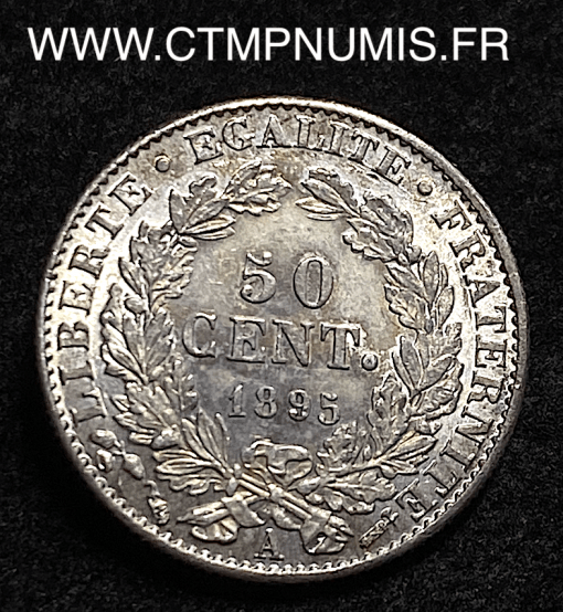 50 CENTIMES ARGENT CERES 1895 A PARIS SPL