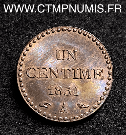 UN CENTIME DUPRE II° REPUBLIQUE 1851 A PARIS