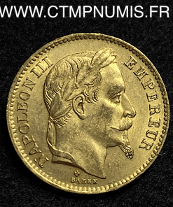 20 FRANCS OR NAPOLEON III  1867 STRASBOURG 