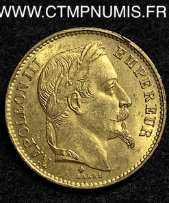 20 FRANCS OR NAPOLEON III 1870 STRASBOURG