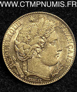 10 FRANCS OR CERES III° REPUBLIQUE 1895 PARIS