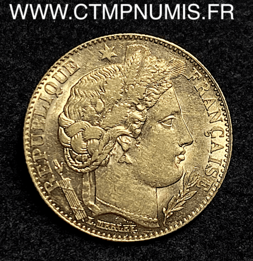 10 FRANCS OR CERES III° REPUBLIQUE 1895 PARIS