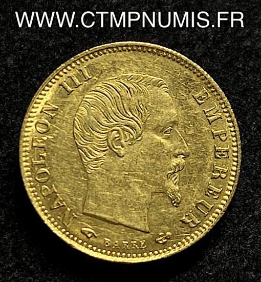 5 FRANCS OR NAPOLEON III TETE NUE 1857 PARIS