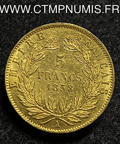 5 FRANCS OR NAPOLEON III TETE NUE 1858  PARIS