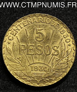 URUGUAY 5 PESOS OR 1930 ARTIGAS