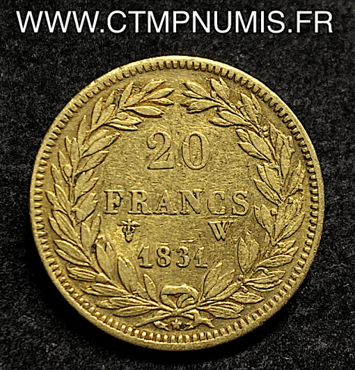 ,20,FRANCS,OR,LOUIS,PHILIPPE,1831,W,LILLE,