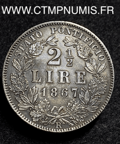 ,ITALIE,VATICAN,2,1/2,LIRE,ARGENT,1867,ROME,