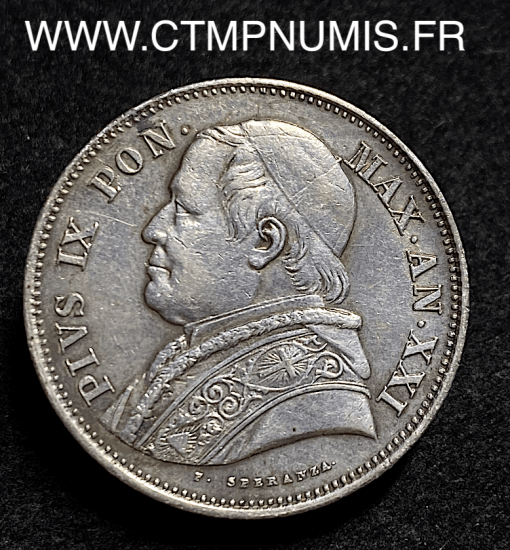 ,ITALIE,VATICAN,2,1/2,LIRE,ARGENT,1867,ROME,