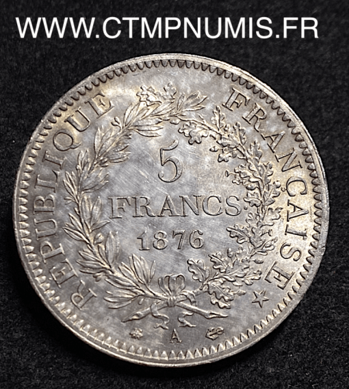 ,5,FRANCS,ARGENT,HERCULE,1876,A,PARIS,