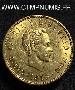 ,CARAIBES,CUBA,5,PESOS,OR,JOSE,MARTI,1916,