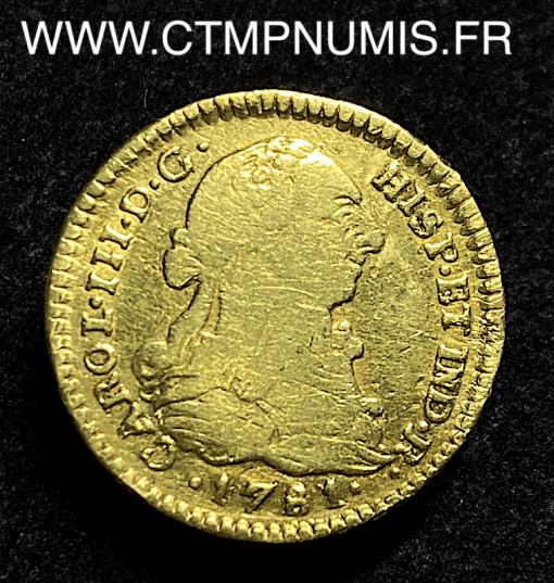 ,COLOMBIE,ESCUDO,OR,CHARLES,III,1781,POPAYAN,