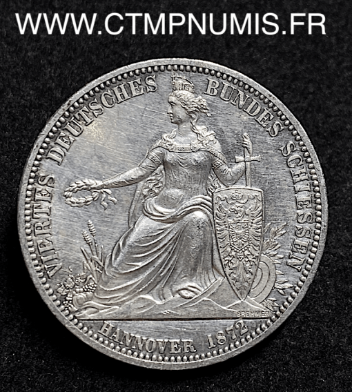 ,MEDAILLE,ARGENT,TALER,HANOVRE,1872,