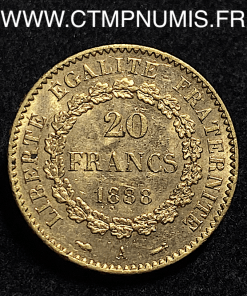 ,20,FRANCS,OR,GENIE,III°,REPUBLIQUE,1888,PARIS,