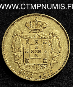 ,PORTUGAL,5000,REIS,OR,LOUIS,I°,1876,