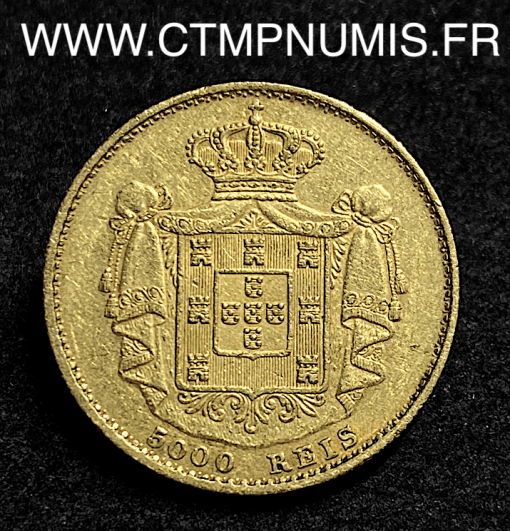 PORTUGAL 5000 REIS OR LOUIS I° 1876