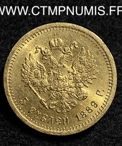 ,RUSSIE,5,ROUBLE,OR,ALEXANDRE,III,1889,SUP,