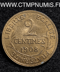 ,MONNAIE,2,CENTIMES,DANIEL,DUPUIS,1908,SUP,