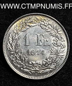 ,SUISSE,1,FRANC,ARGENT,HELVETIA,1914,SUP,