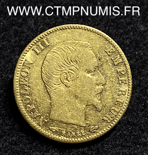 ,5,FRANCS,OR,NAPOLEON,III,TETE,NUE,1860,PARIS,