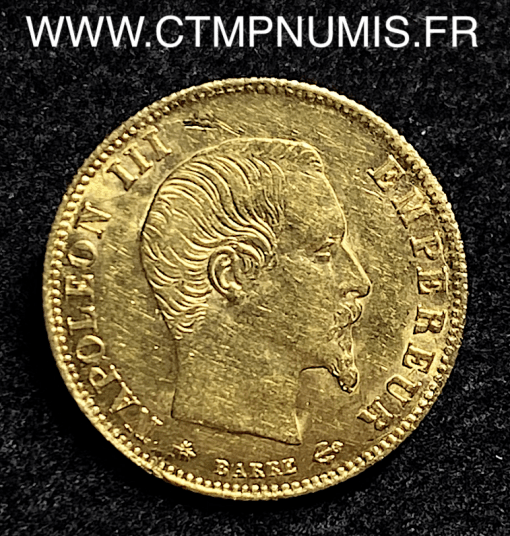 ,5,FRANCS,OR,NAPOLEON,III,TETE,NUE,1860,PARIS,