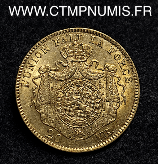 ,BELGIQUE,20,FRANCS,OR,1869,TRANCHE,B,