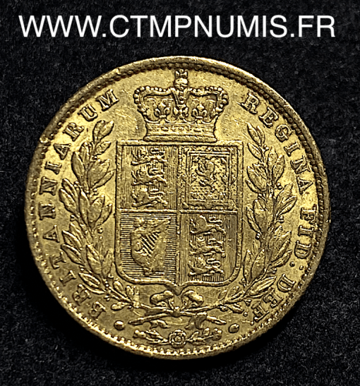 ,GRANDE,BRETAGNE,SOUVERAIN,OR,BLASON,1852,