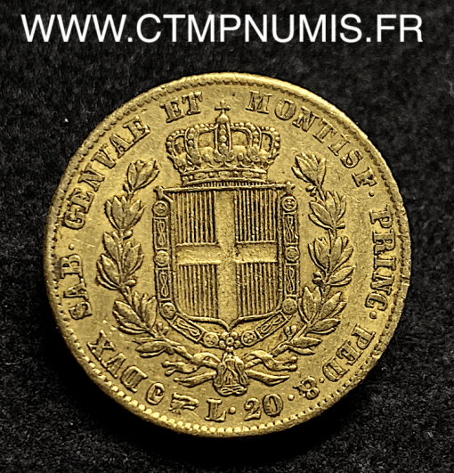 ,ITALIE,20,LIRE,OR,CHARLES,ALBERT,1834,TURIN,