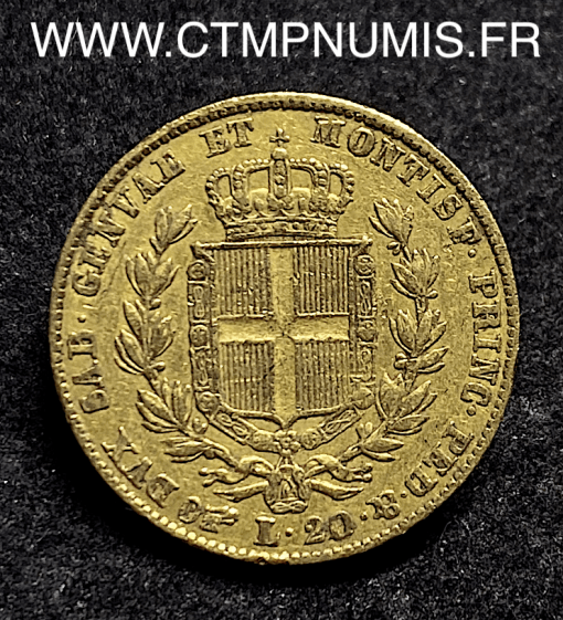 ,ITALIE,20,LIRE,OR,CHARLES,ALBERT,1831,TURIN,