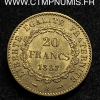 ,20,FRANCS,OR,GENIE,III°,REPUBLIQUE,1887,PARIS,