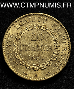 ,20,FRANCS,OR,GENIE,III°,REPUBLIQUE,1889,PARIS,