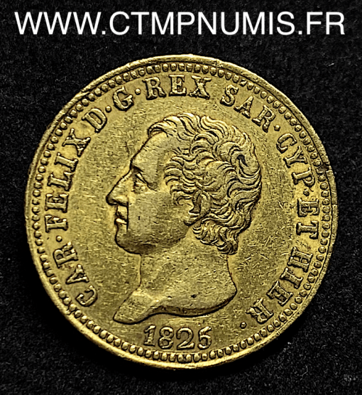 ,ITALIE,40,LIRE,OR,CHARLES,FELIX,1825,GENES,