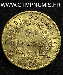 ,20,FRANCS,OR,NAPOLEON,I°,EMPIRE,1810,A,PARIS,